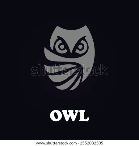 Owl Logo. Owl Icon. Geometric Owl Logo or Icon on White Background