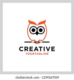 owl logo icon vector illustration