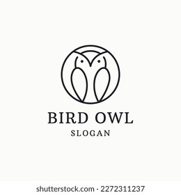 Owl Logo icon wing creative Modern Design line art icon .