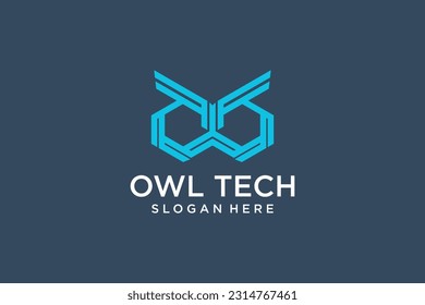 Owl logo idea with modern abstract concept vector 