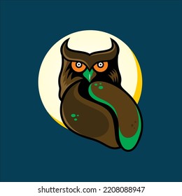 Owl logo illustration with coffee beans, a unique and attractive logo