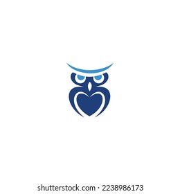 Owl logo with leaf icon vector