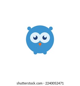 Owl logo with leaf icon vector