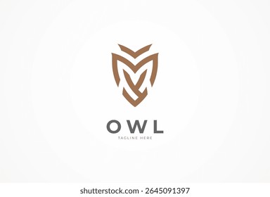 Logotipo coruja, Letra M com combinação coruja, design de modelo de logotipo de design coruja, ilustração vetorial