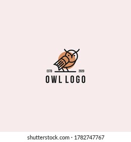 Diseños vectores de líneas de logotipo de búho