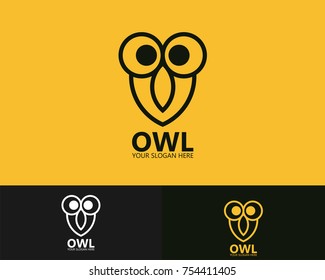 owl logo with line concept
