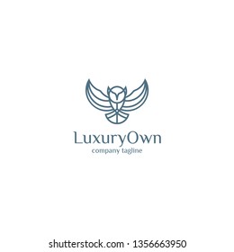 owl logo line geometric design and modern design luxury