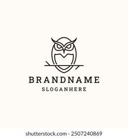 owl logo line linear style thin outline