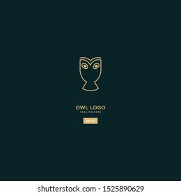 owl logo of lines vector design .
