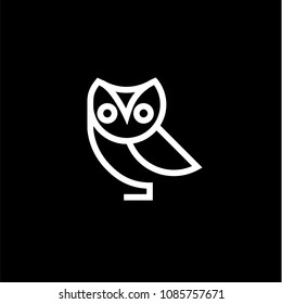 Owl Logo from lines vector sign bird icon for business monochrome