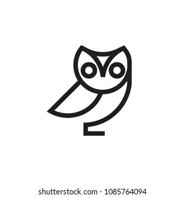 Owl Logo from lines vector sign bird icon for business monochrome
