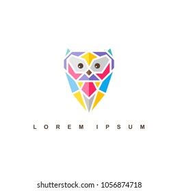 owl logo logotype colorful theme vector art