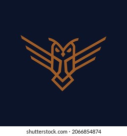 owl logo made in line art style