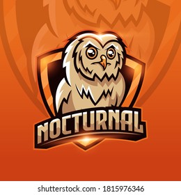 Owl logo mascot design esport. Editable vector template. Best for gaming, team, club identity. Illustration concept