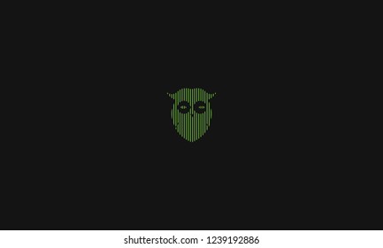 OWL LOGO WITH NEGATIVE SPACE EFFECT FOR LOGO DESIGN OR ILLUSTRATION USE