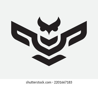 Owl  logo. Night bird emblem design editable for your business. Vector illustration. 