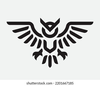 Owl  logo. Night bird emblem design editable for your business. Vector illustration. 