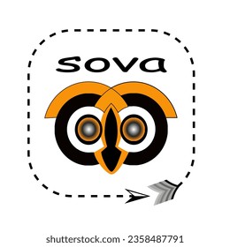 owl logo perfect combination of orange and black, very cute eyes