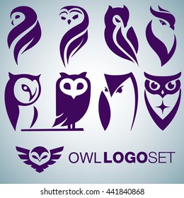 Owl Logo Set
