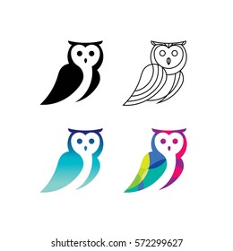  Owl Logo Set.