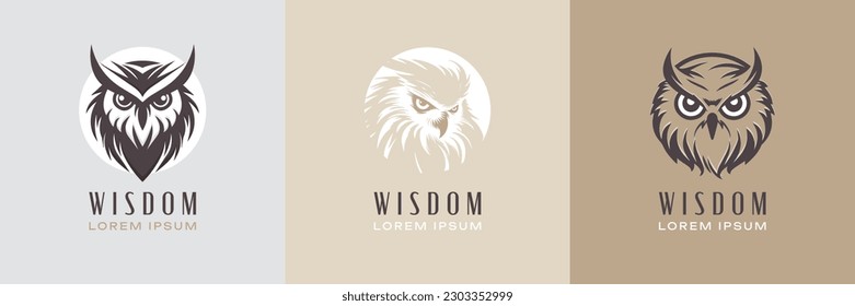 Logoset für Owl. Premium-Vektordesign-Illustration.