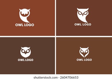 Owl logo set. Owl vector icon. Owl vector icon. Owl vector icon.