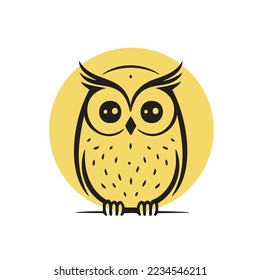 owl logo set. Owl logo vector silhouette