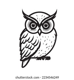 Logo-Set für Eule. Eule-Logo, Vektorsilhouette