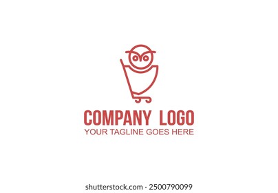 The owl logo is in the shape of a shopping basket, can be used for online shopping or other logos