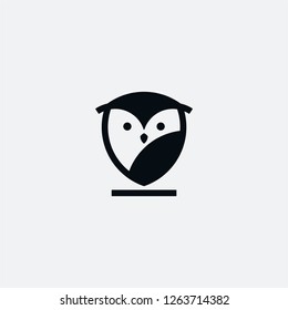 owl logo shield black white