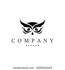 owl logo silhouette symbol design simple illustration night animal temple symbol