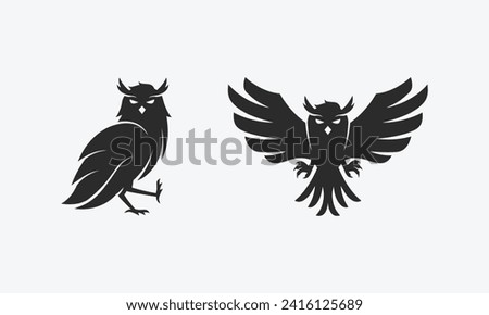 Owl logo. Owl silhouette. Owl logo template. Vector illustration