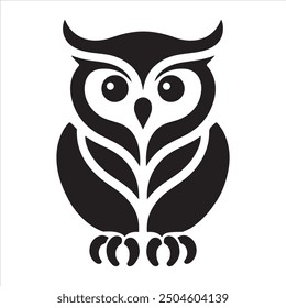 Owl logo silhouette vector design 