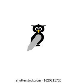 owl logo with a simple concept. suitable for various design purposes.