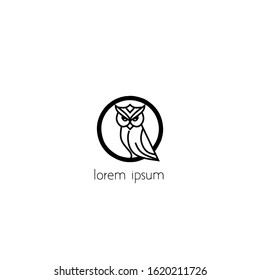 owl logo with a simple concept. suitable for various design purposes.