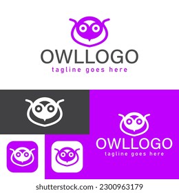 Owl logo. Simple and creative icon style.Modern minimal. Vector illustration.