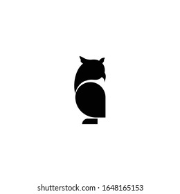 owl logo with a simple and modern style, silhouette of an owl