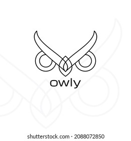 Owl  logo sketch in easy vector logo