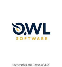 Owl logo, owl software, text logo