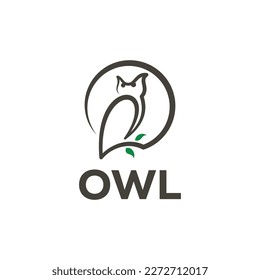 owl logo standing on a tree branch