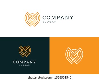owl logo with a style of lines that connect. unique and elegant. editable and easy to use