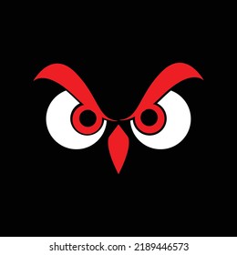 the owl logo is suitable for esports with a combination of red and white