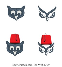 owl logo and symbol vector icon image