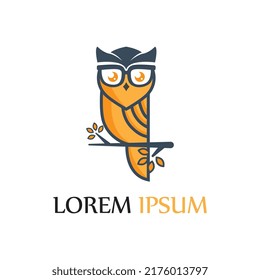 imagen del icono del símbolo vectorial y del logotipo de búho