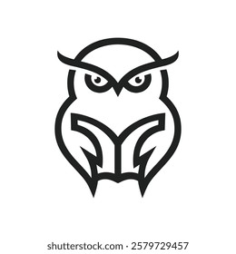 owl logo template, owl book logo design icon vector illustration