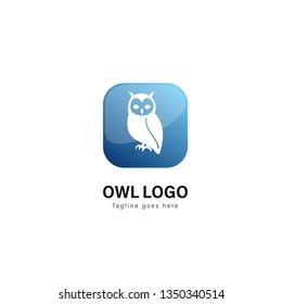 Owl logo template design. Owl logo with modern frame isolated on white background