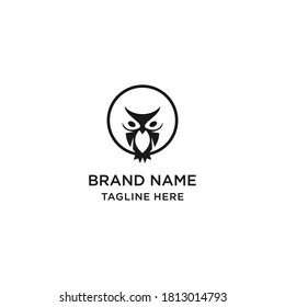OWL logo template design Vector illustration 