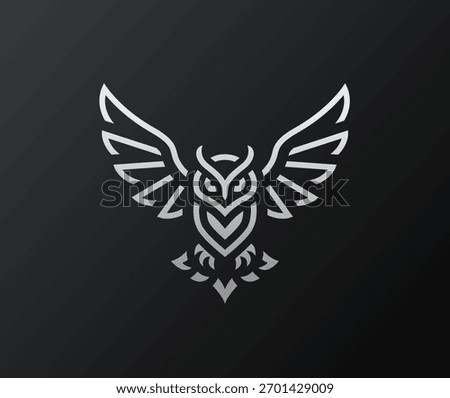 Owl Logo Template - Minimalist Modern Icon of Wisdom and Knowledge.