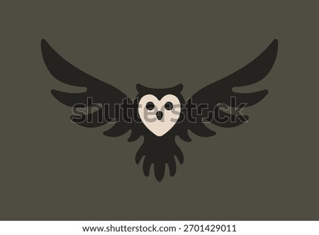 Owl Logo Template - Minimalist Modern Icon of Wisdom and Knowledge.