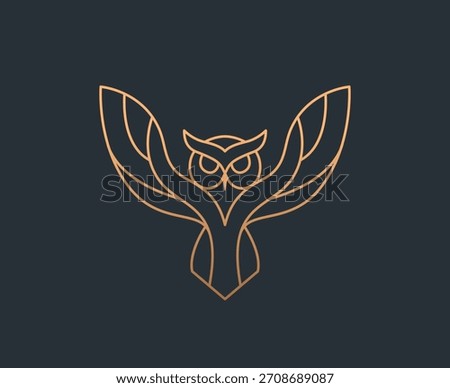 Owl Logo Template - Minimalist Modern Icon of Wisdom and Knowledge.